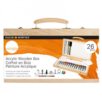 Set Acrílico Caja de Madera Daler Rowney Simply 26 piezas